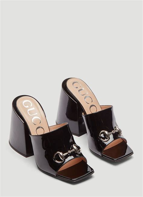 patent leather high heel slide gucci|Patent Leather Gucci Shoes for Women .